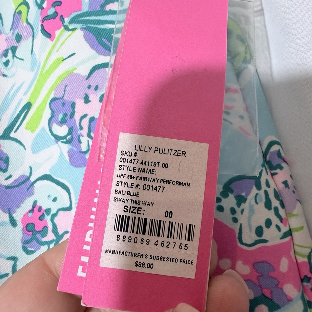 Lilly Pulitzer Fairway Performance Shorts 00 UPF 50+ Bali Blue Sway This Way NWT - Picture 4 of 8